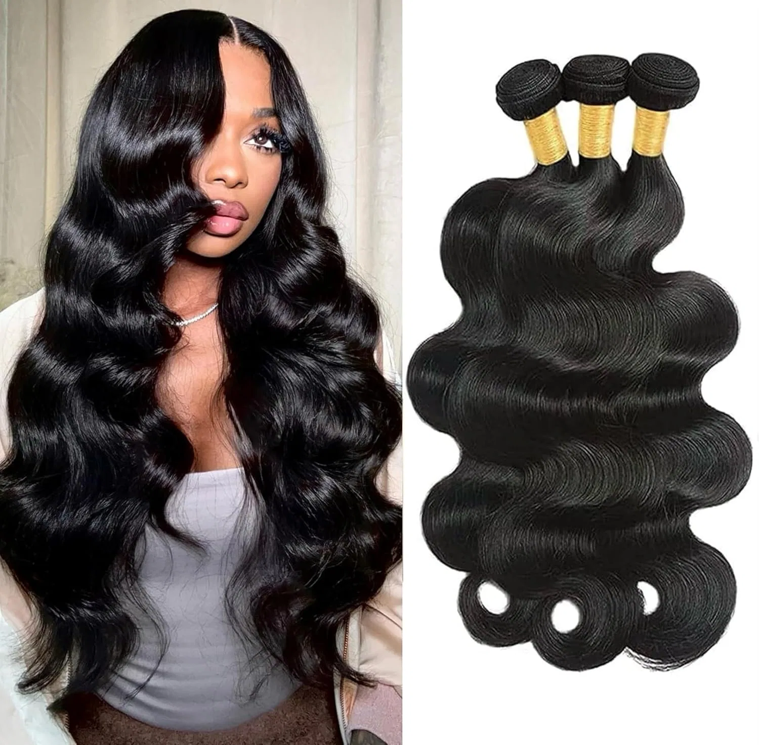 Натуральные волосы для наращивания Body Wave 10A (10 12 14 дюймов) Vallbest, Wavy