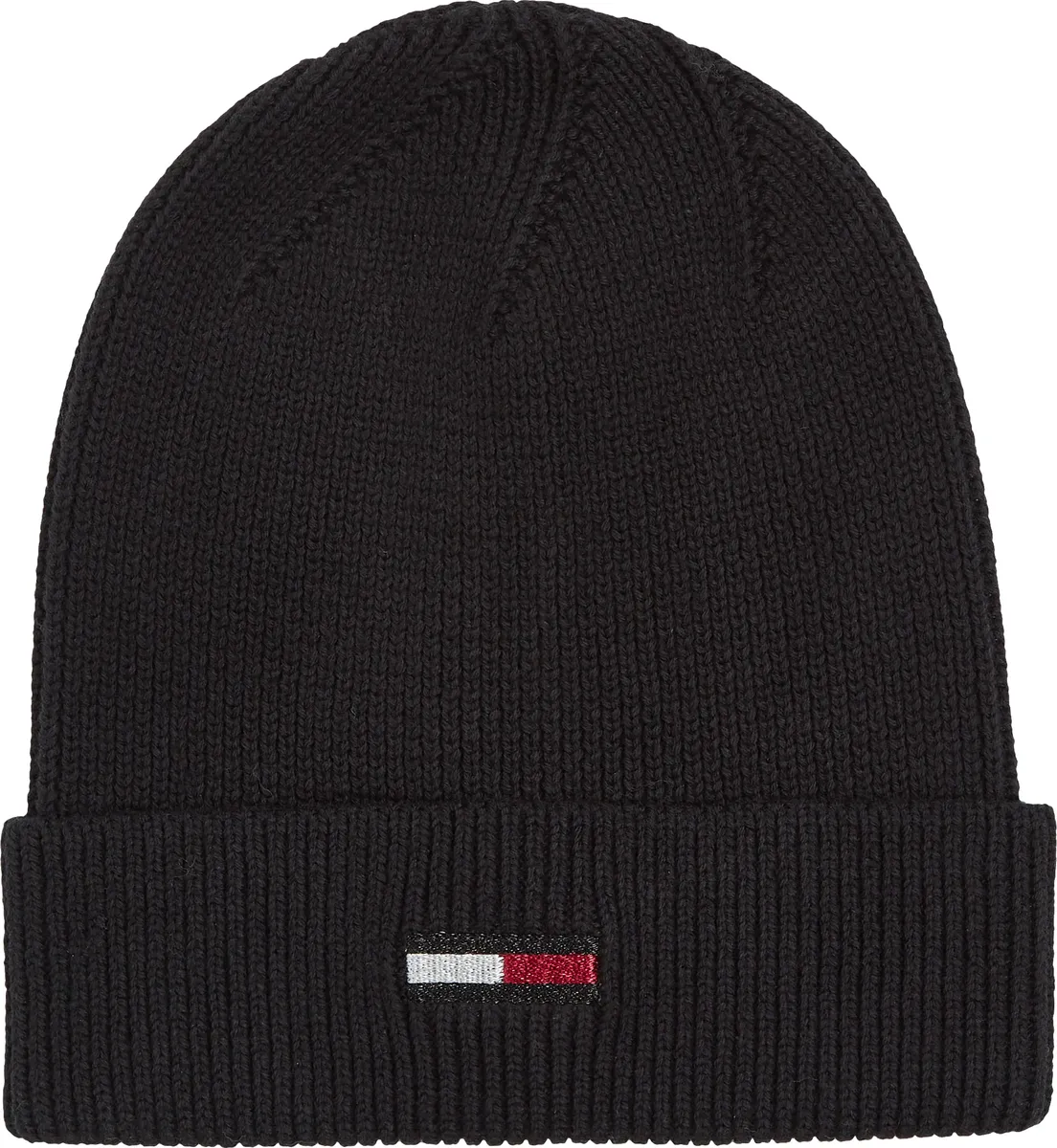 

Шапка-бини Tommy Jeans "TJW ELONGATED FLAG BEANIE" с вышитым логотипом, черный