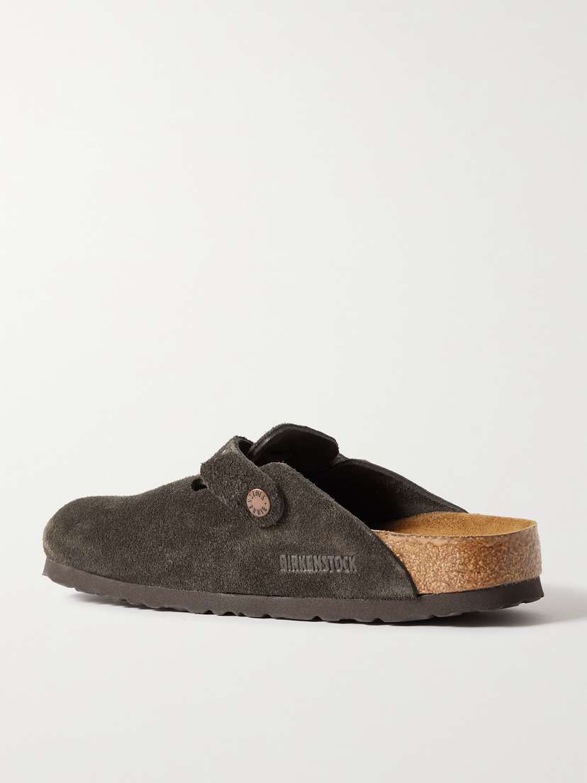 Бостонские замшевые сабо Birkenstock, коричневый — фото 3