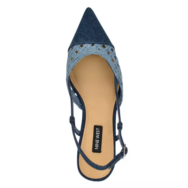 Женские туфли Railen с острым носком и открытой пяткой Nine West, цвет cream black — фото 4
