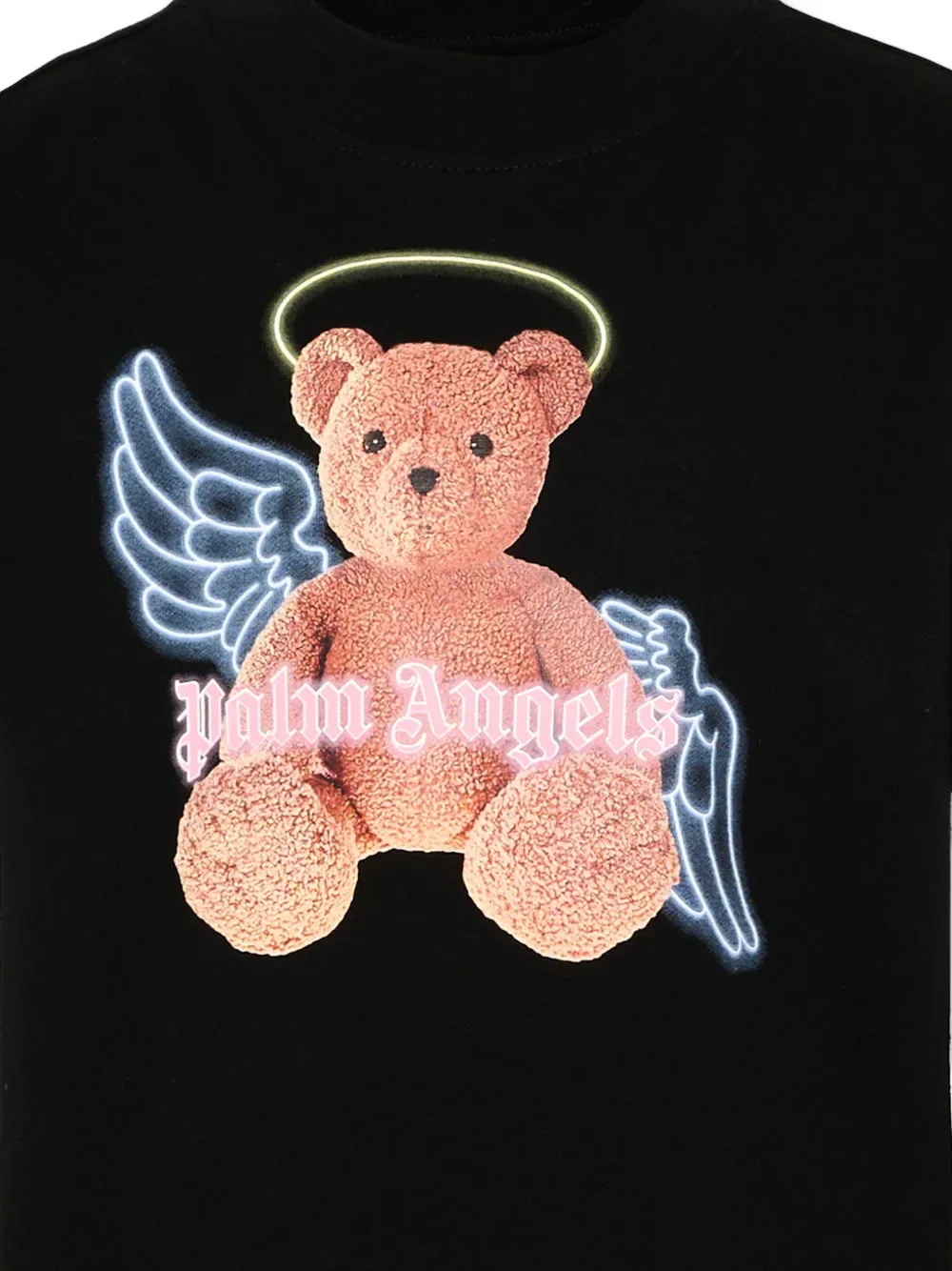 Футболка с короткими рукавами и принтом медвежонка Palm Angels Kids, черный — фото 3
