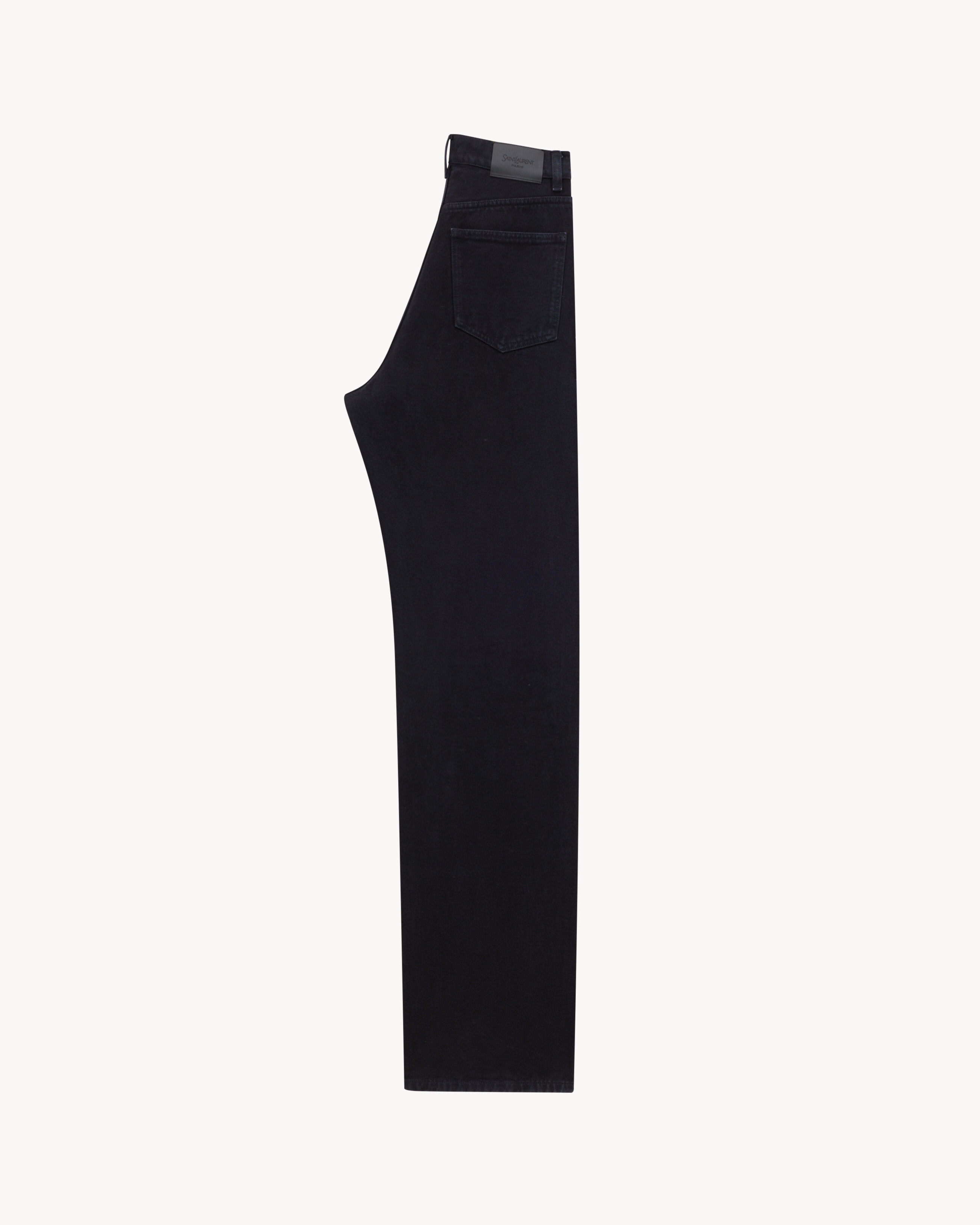 SAINT LAURENT Джинсы с V-образной талией, длинные и свободные, из денима цвета глубокой черноты — фото 2