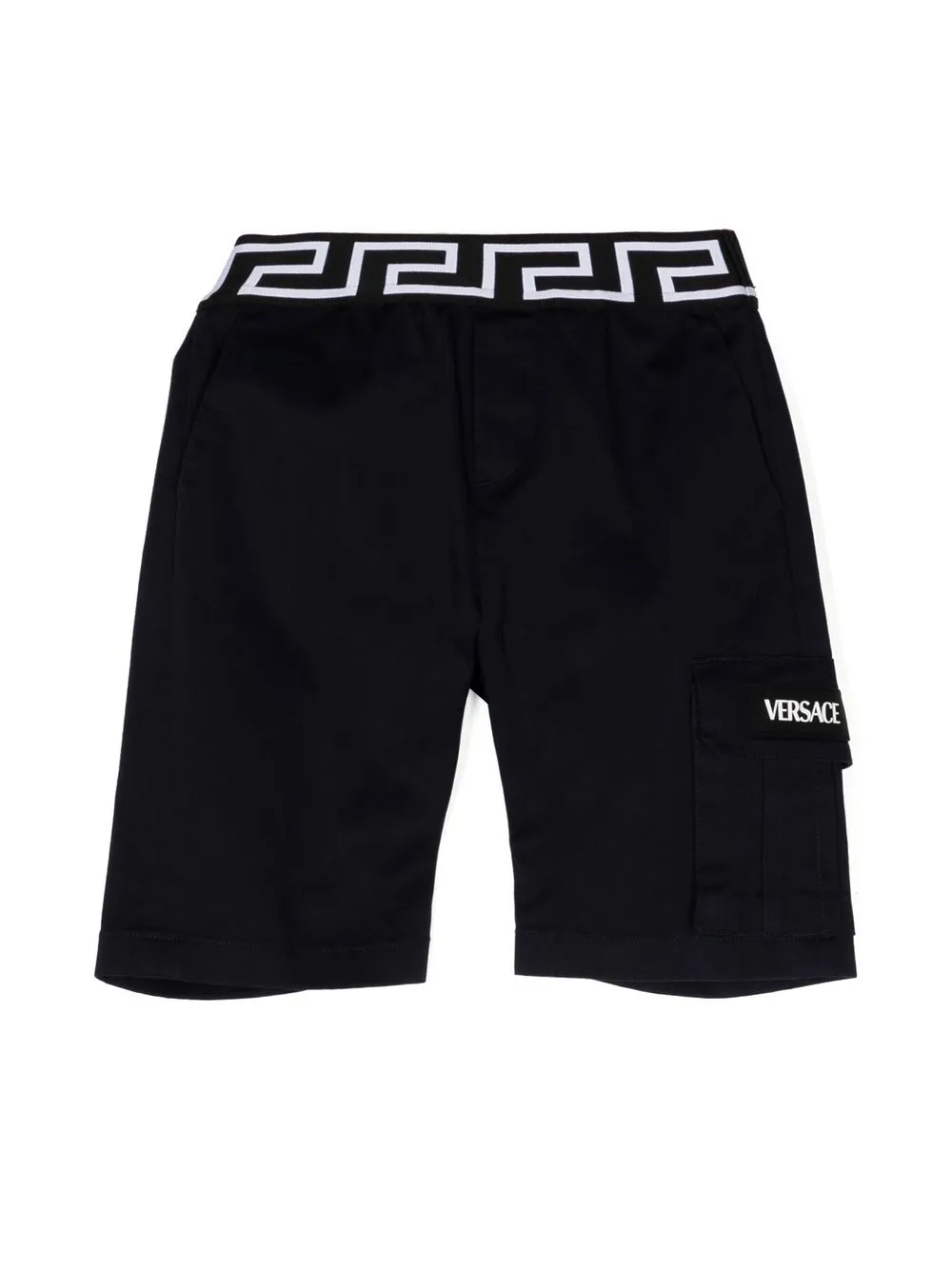

Шорты карго с узором Greca на поясе Versace Kids, синий