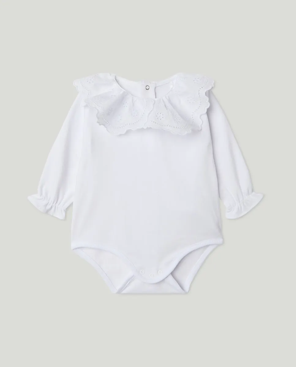 

Боди с длинным рукавом и воротником-беберола для младенца Coconut El Corte Inglés, белый