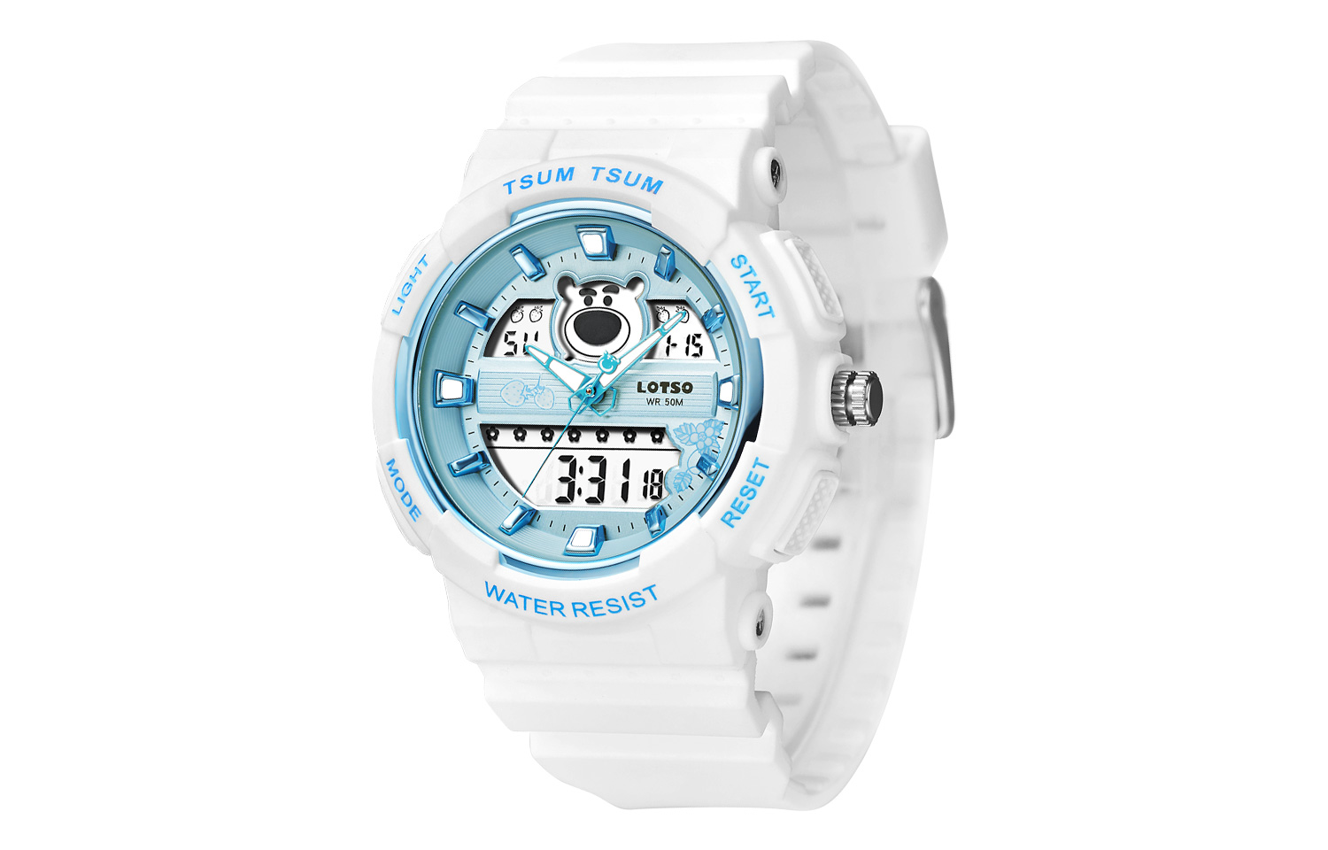 

Disney Часы Lotso Electronic Movement TPU Strap Watch Unisex Blue Dial