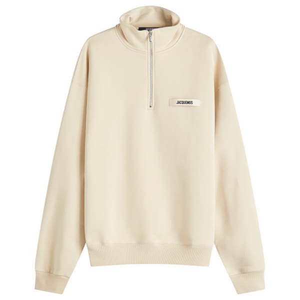 

Толстовка с нашивкой-логотипом Grosgrain на молнии до половины длины Jacquemus, бежевый