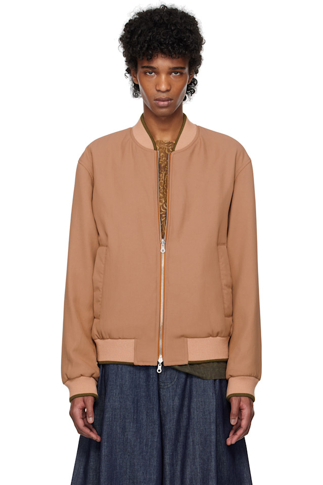 

Реверсивный бомбер из габардина Dries Van Noten, цвет peach, Оранжевый, Реверсивный бомбер из габардина Dries Van Noten, цвет peach