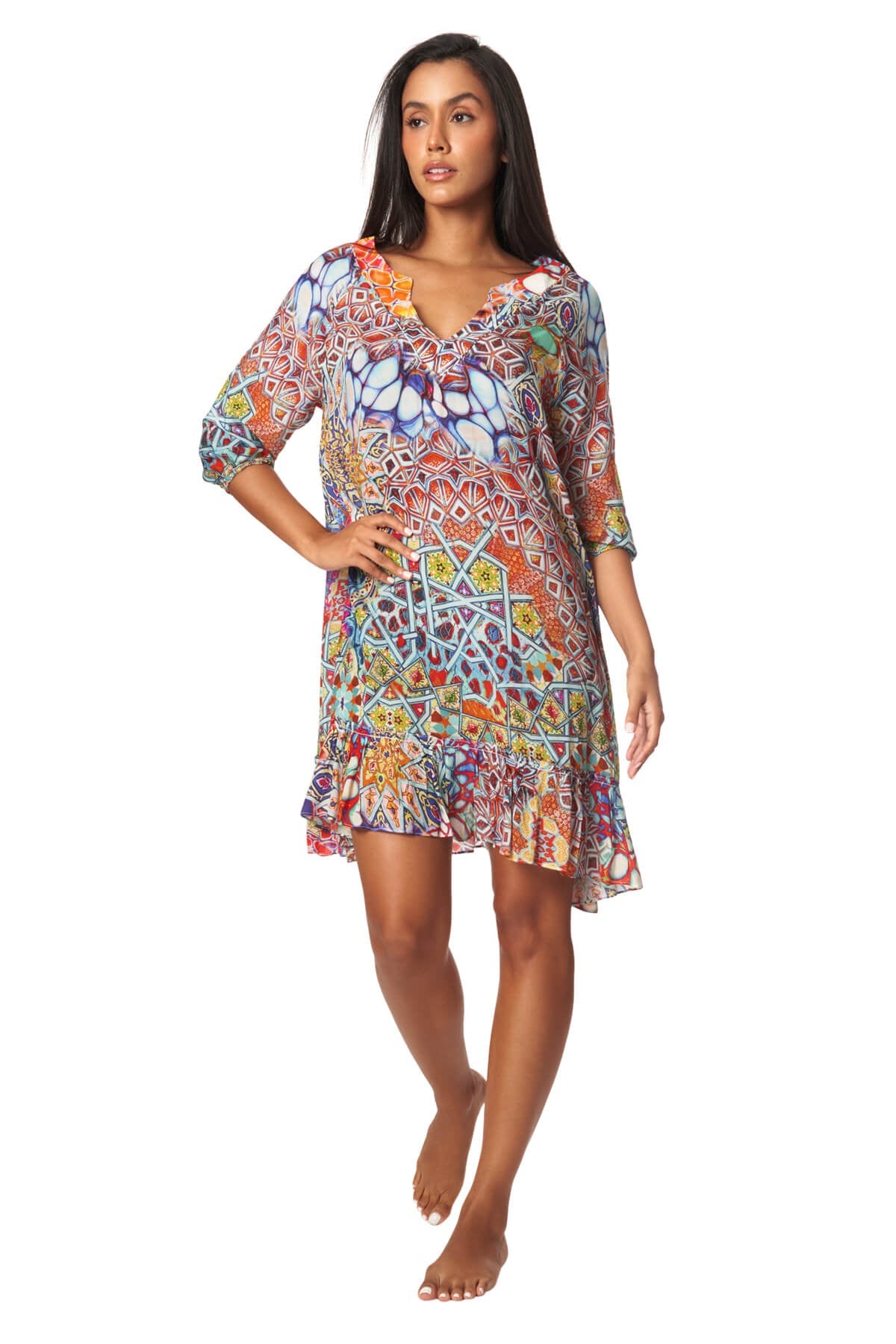 

Платье Meri с короткими рукавами La Moda Clothing, цвет multi