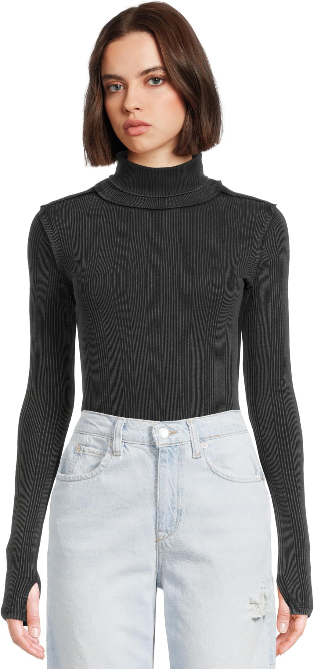 

Свитер Free People Brynn Turtle, черный