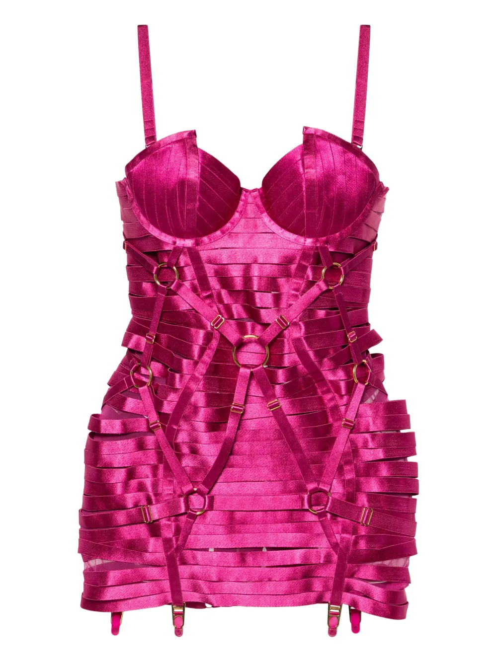 

Атласное платье мини Angela Bordelle, розовый