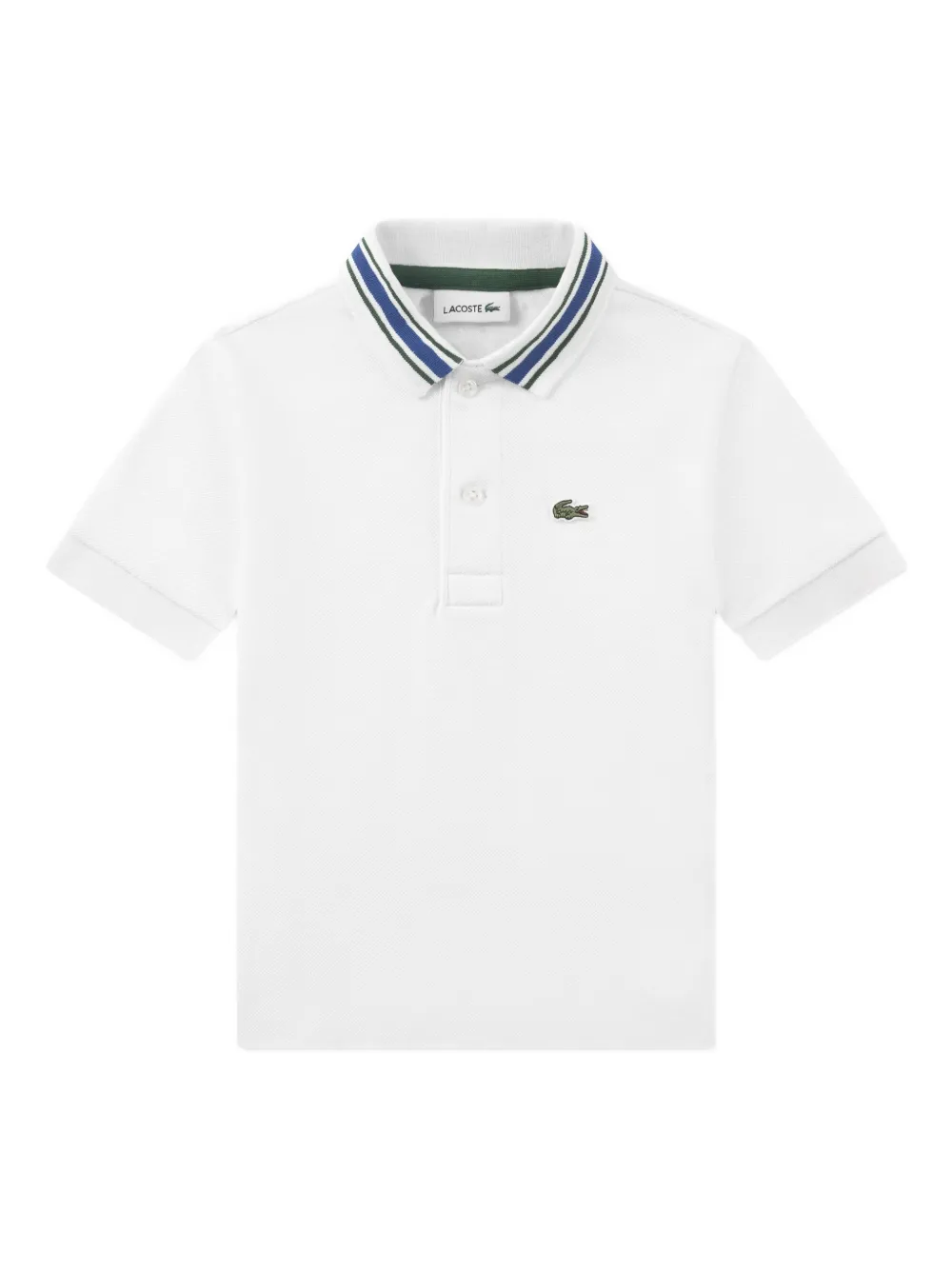

Поло с полосатым воротником Lacoste Kids, белый