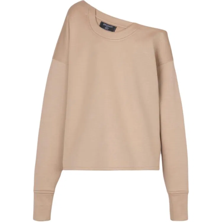 Свитшот асимметричный с открытыми плечами BALMAIN, Beige