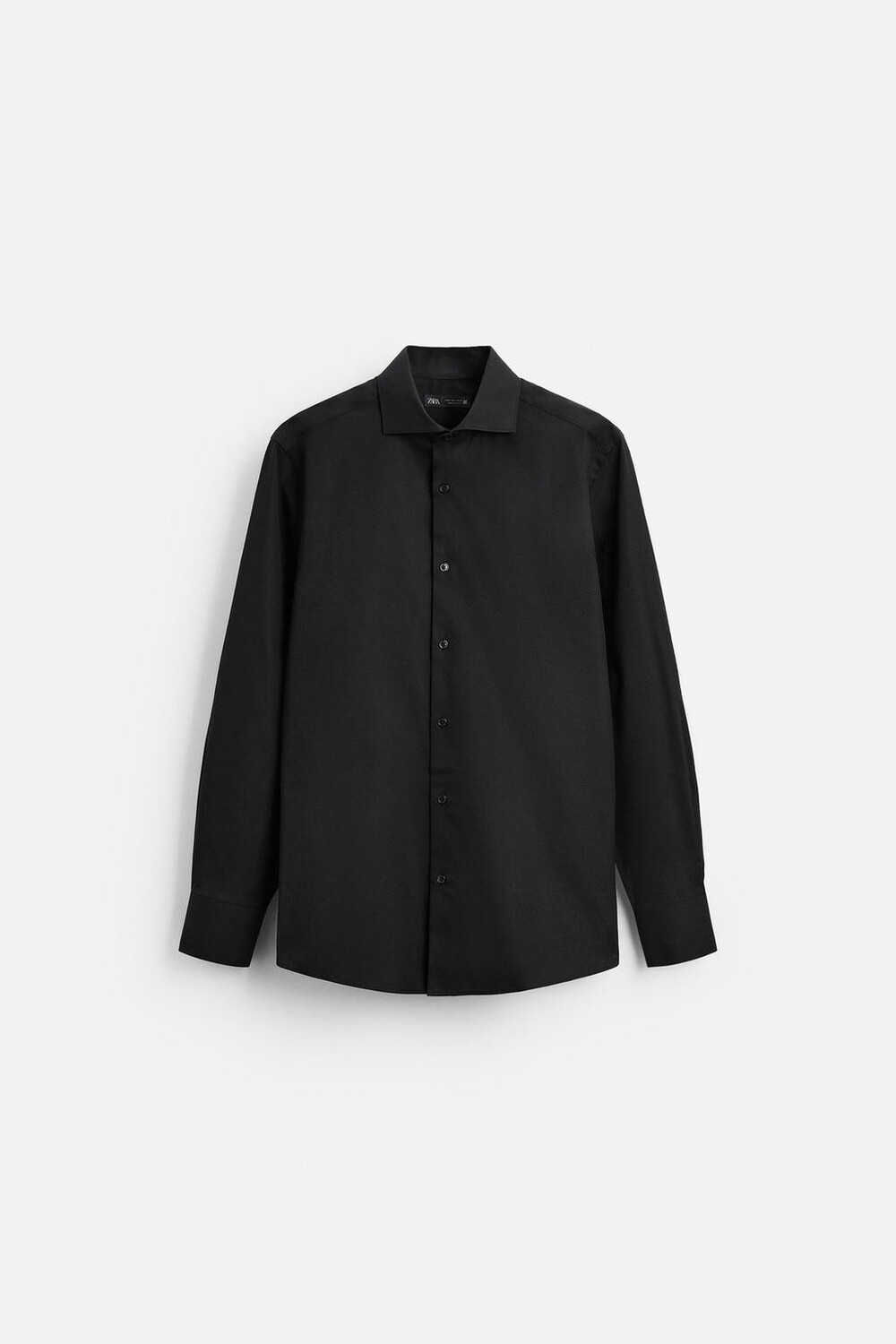 

Рубашка облегающего кроя ZARA, черный