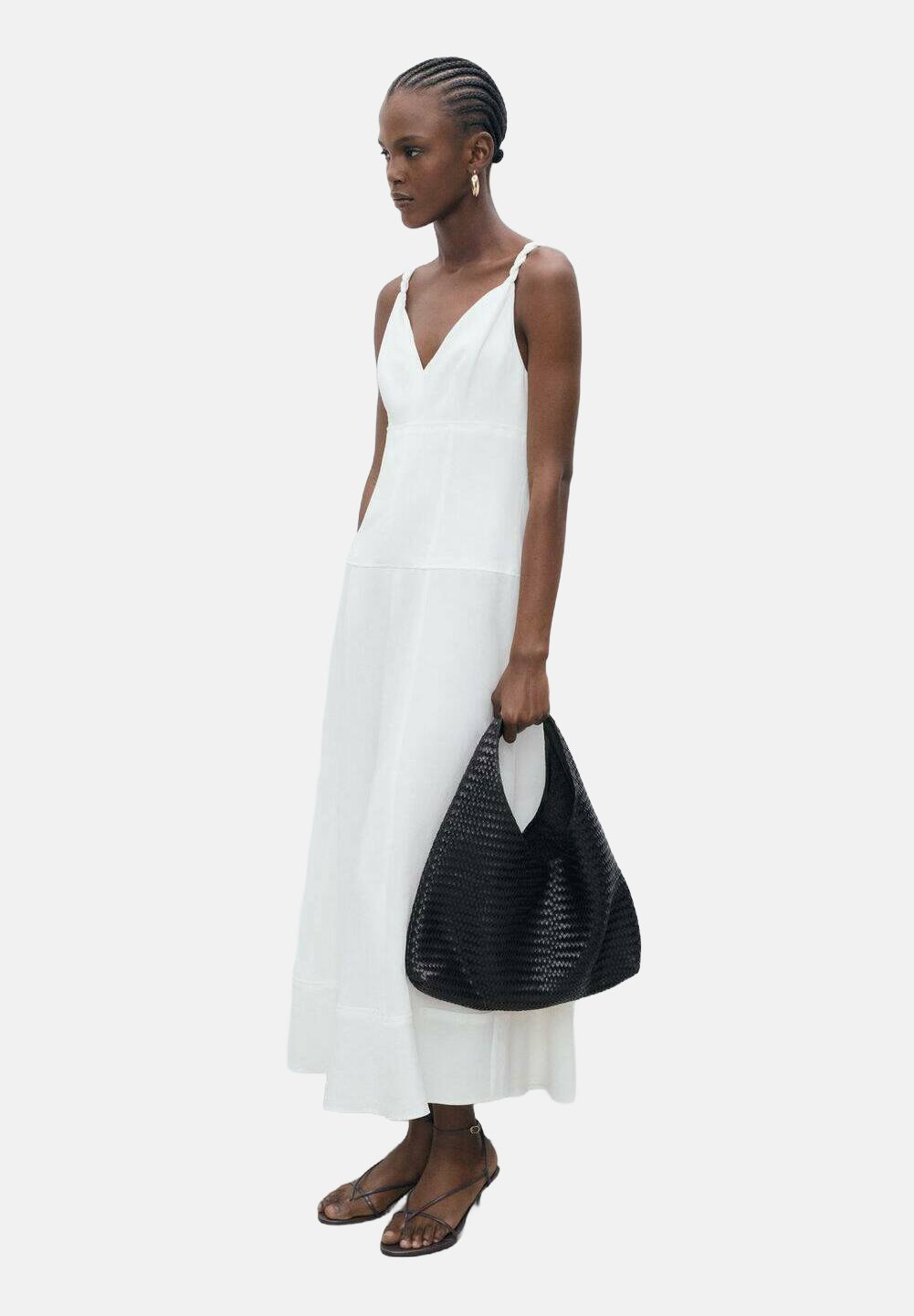 

Платье макси V-NECKLINE Mango, белый