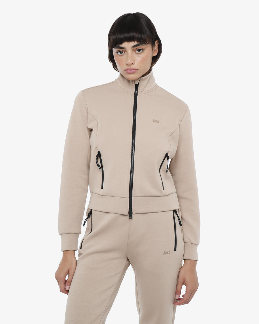 

JAKED Бежевая женская толстовка из синтетического материала для фитнеса