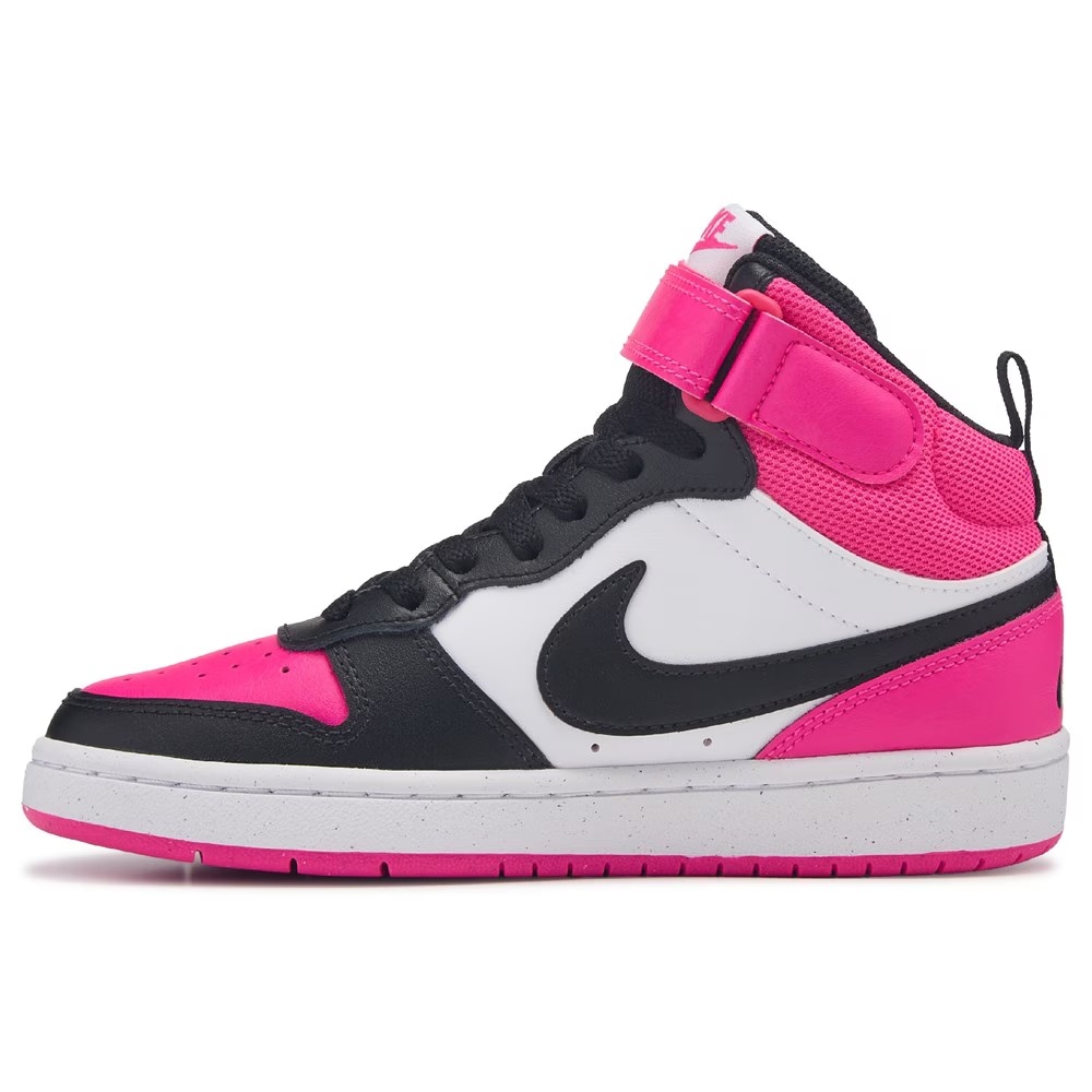 Детские высокие кроссовки Nike Court Borough Mid 2 для подростков, white/black/pink — фото 3