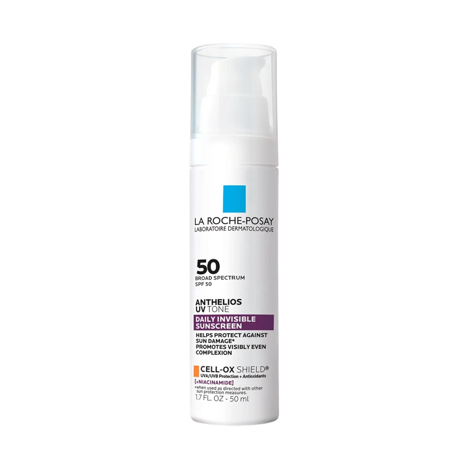 La Roche Posay Anthelios UV солнцезащитный крем SPF 50 для лица в 3 формулах: UV Tone с ниацинамидом, UV Hydra с гиалуроновой кислотой, UV Clear с азелаиновой кислотой, широкий спектр, невидимый SPF La Roche-Posay, White