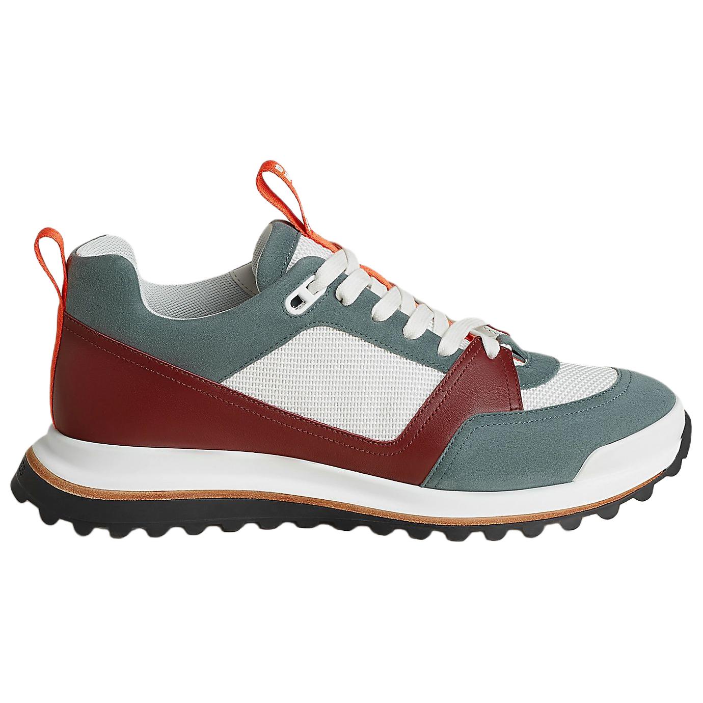 HERMES Кроссовки Leader Low top мужские бело-зеленые — фото 3