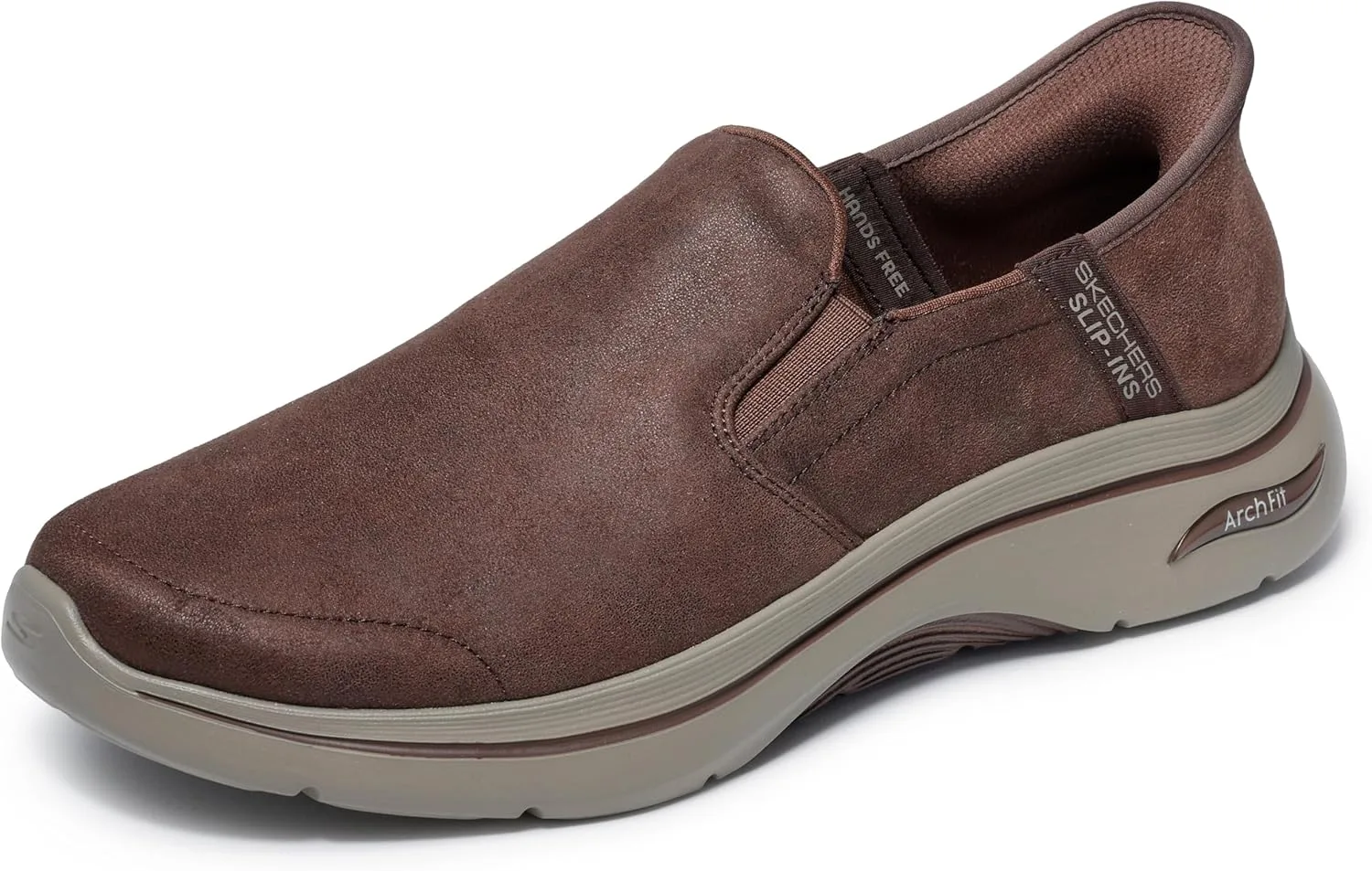 Мужские коричневые кроссовки Skechers Go Walk Arch Fit 2.0 Quest Textile — фото 4