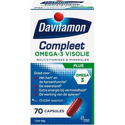 

Davitamon Complete + Омега-3 Рыбий жир - Мультивитамины - Добавка - 70 капсул