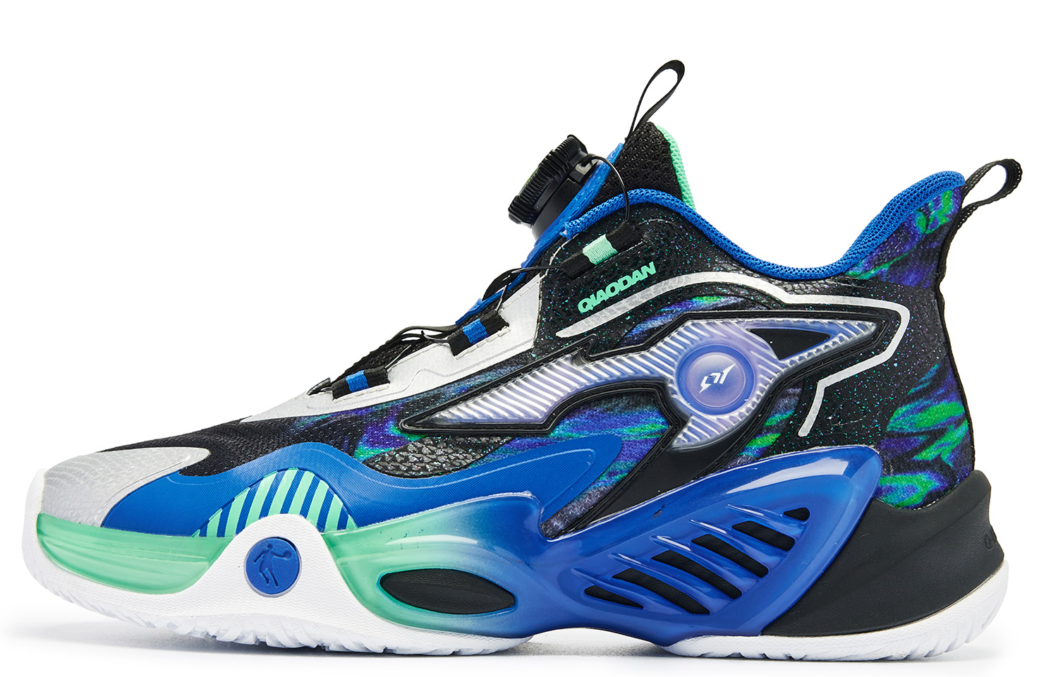 

QIAODAN Антиударные и износостойкие низкие детские баскетбольные кроссовки Black Blue для подростков