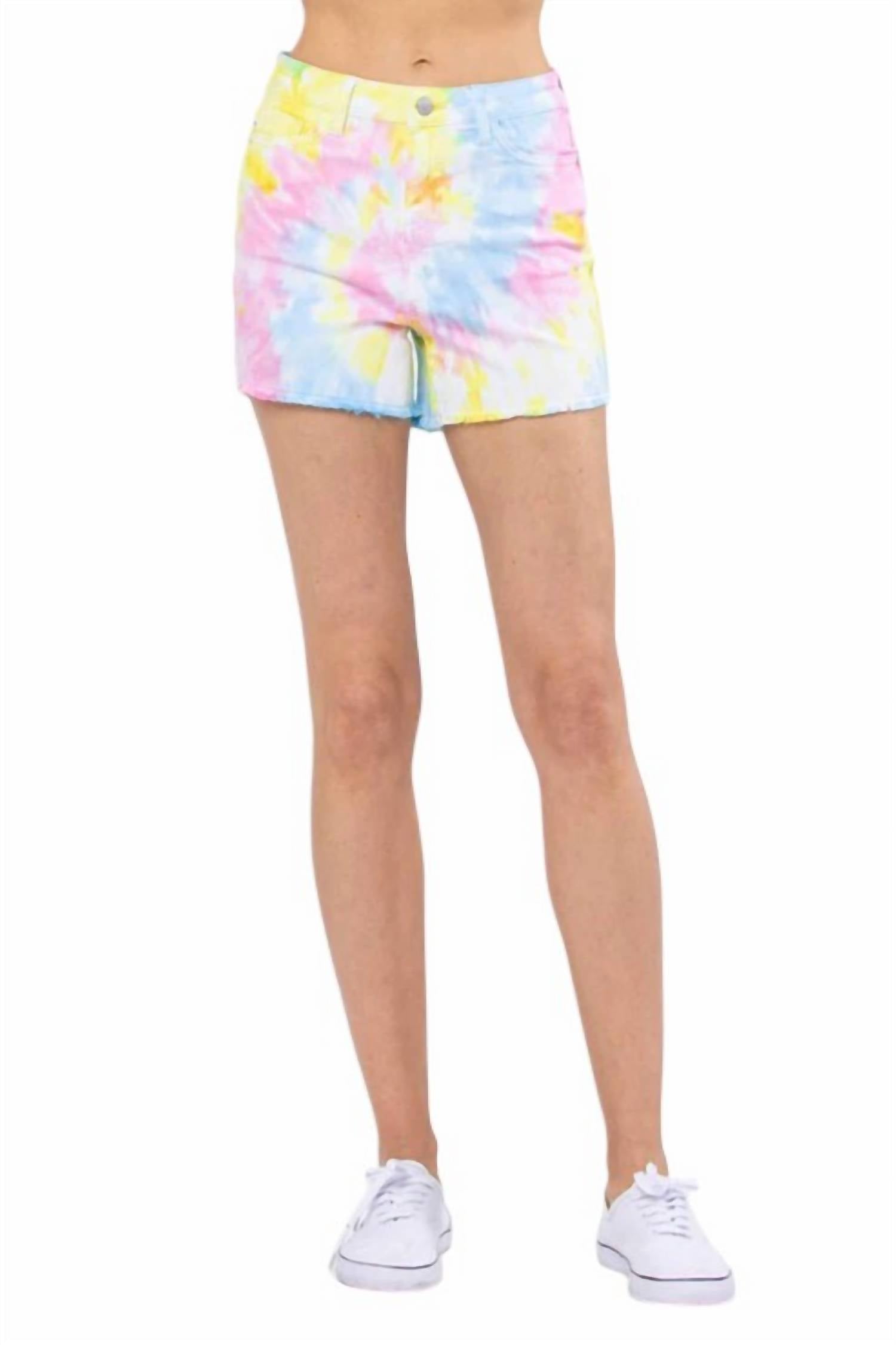 

Шорты Swirl Tie Dye в желтом цвете Multi Judy Blue