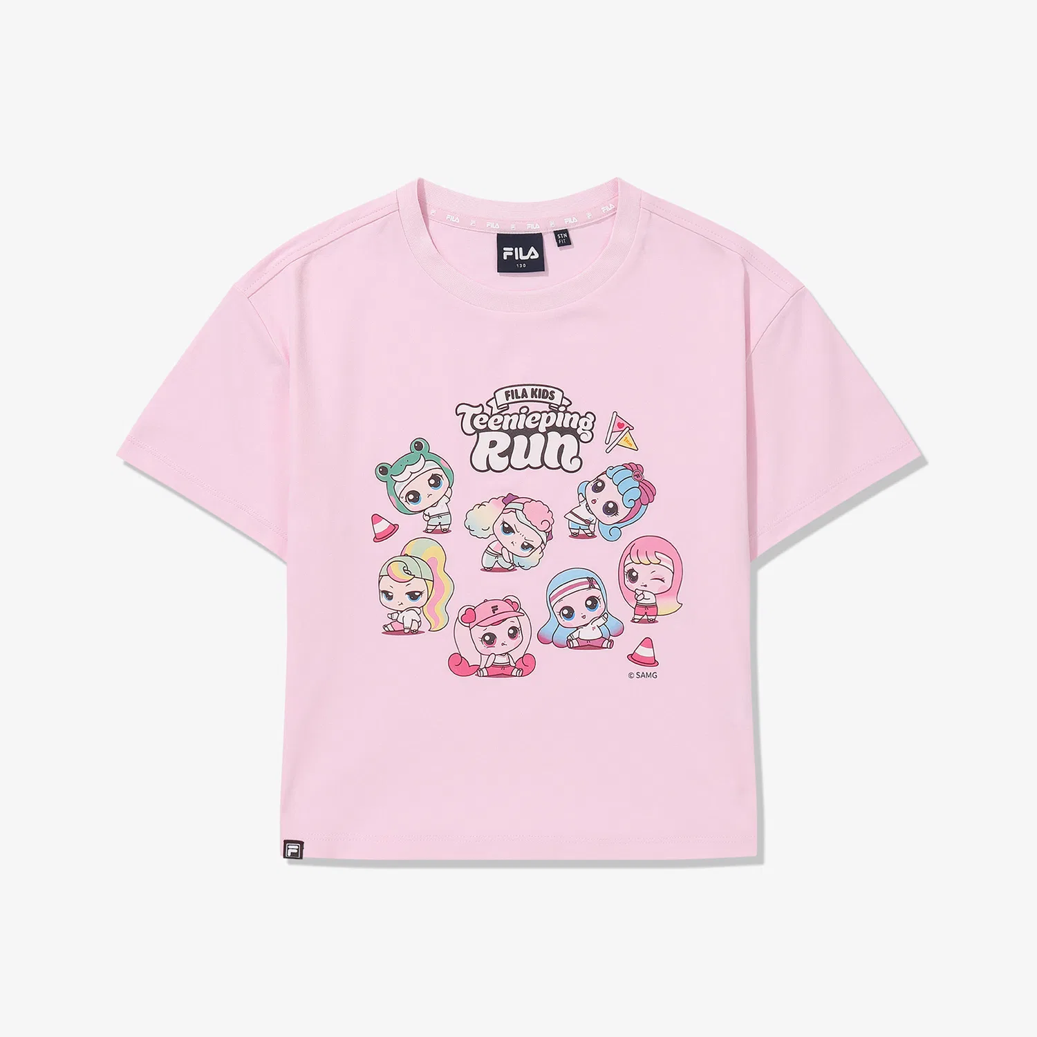 Детская футболка Drywave Princess Catch Teenieping розового цвета от Fila Kids