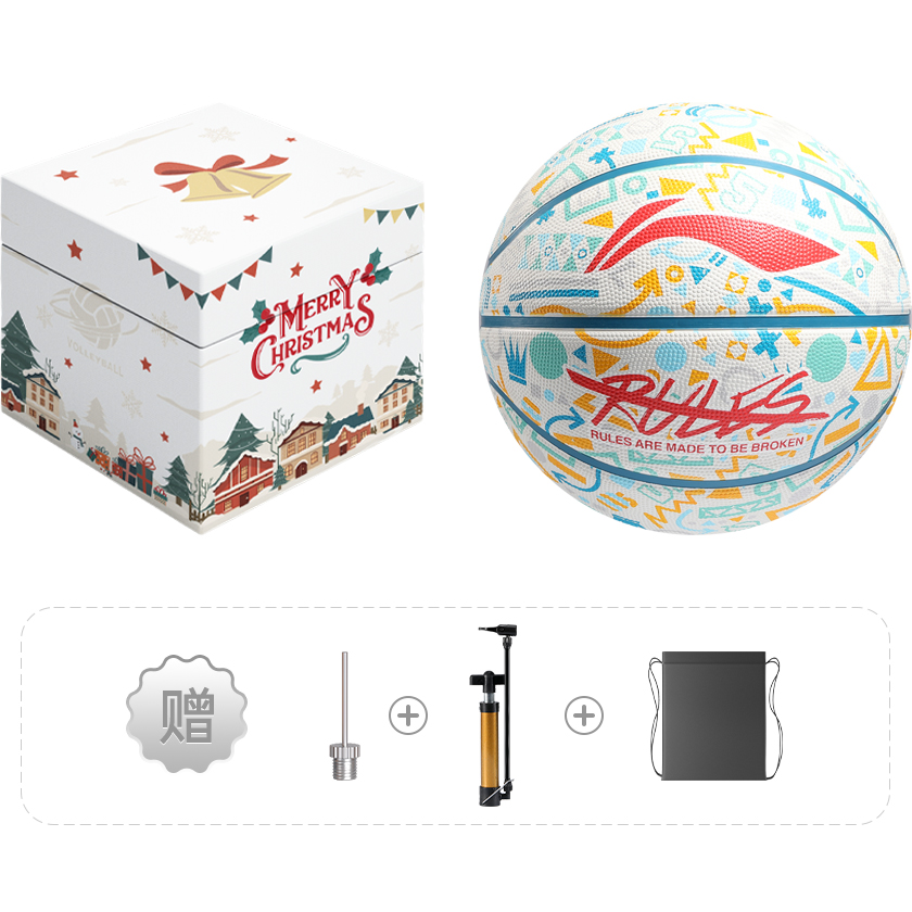 

LINING Резиновый баскетбольный мяч white/orange геометрический граффити size 7.5 тренировочный china