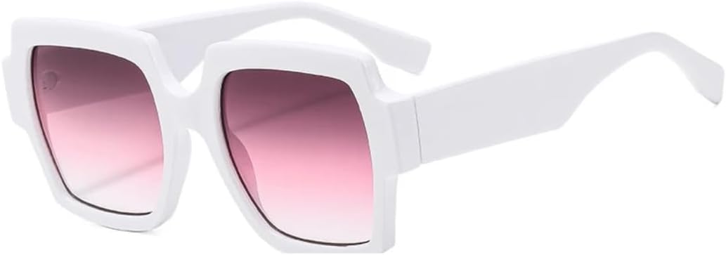 

Женские и мужские солнцезащитные очки в винтажной квадратной оправе большого размера с защитой от УФ-излучения (UV400) для активного отдыха и вождения на открытом воздухе TVTBBVV, White Gray Purple