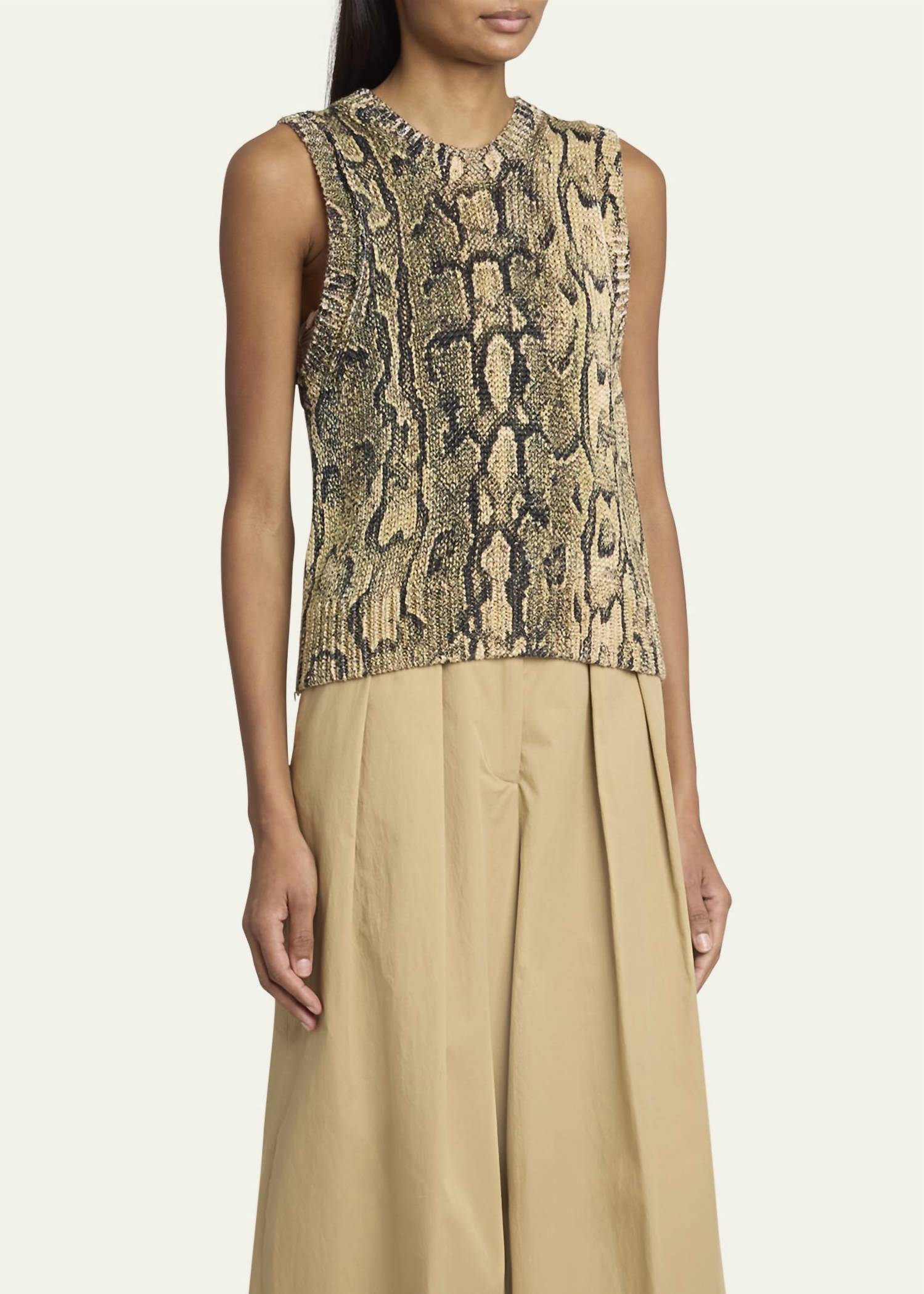 

Топ с принтом Tamba в бежевом цвете Dries Van Noten