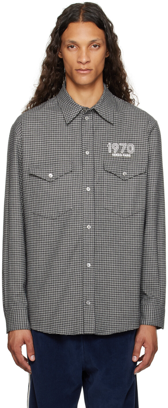 

Серая рубашка из архива Парижа 1970 года Kenzo