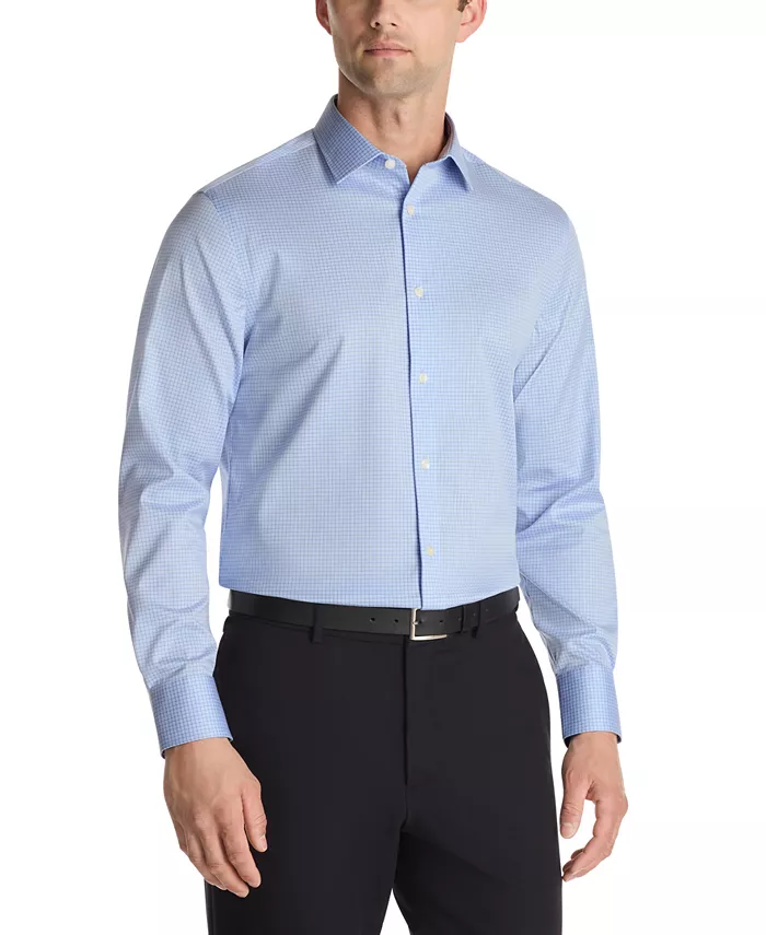 

Мужская приталенная рубашка с косым воротником Calvin Klein, синий