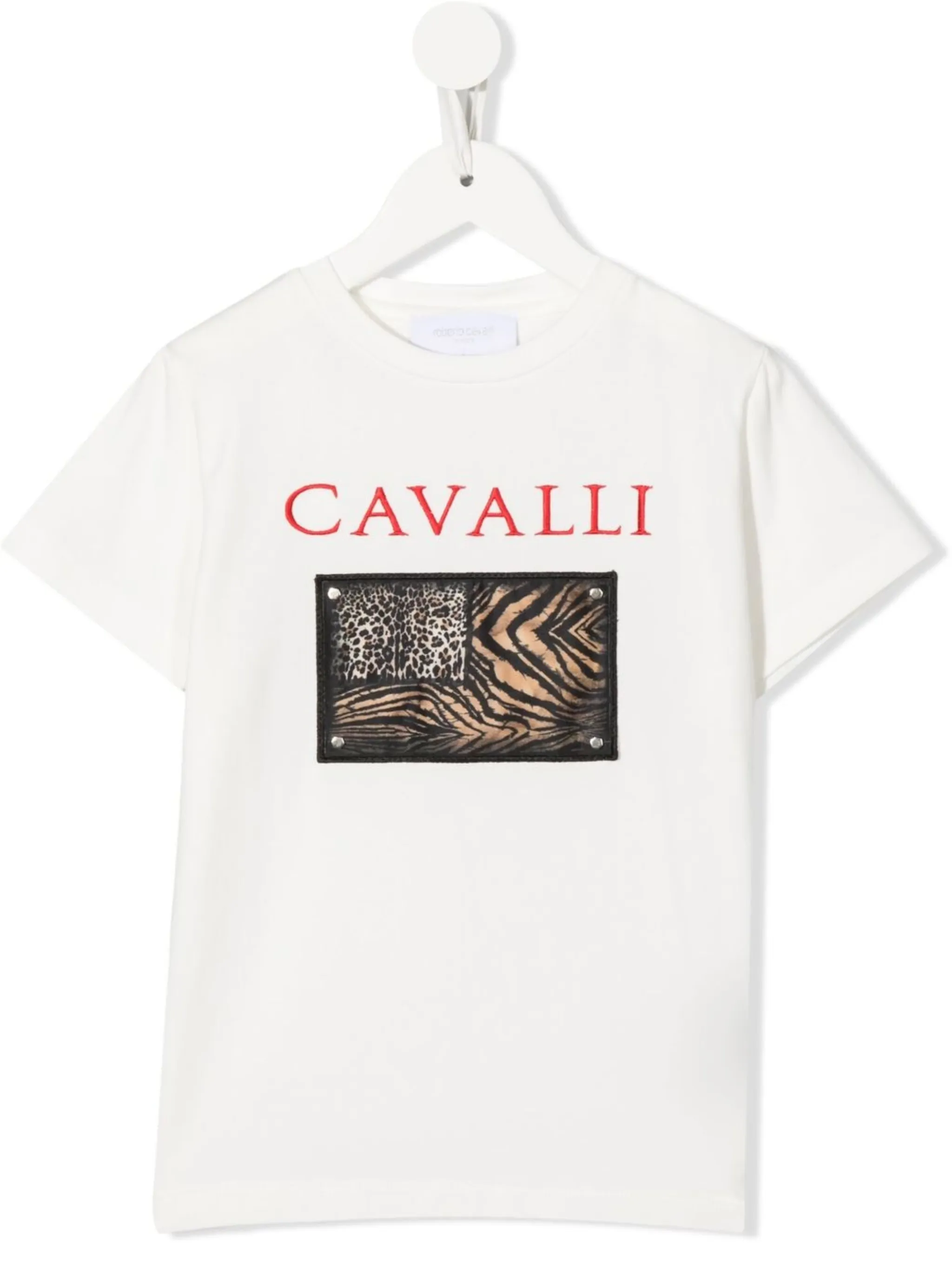 

Футболка с нашивкой Animalier Roberto Cavalli Junior, белый