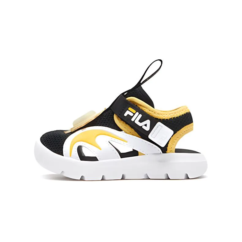 Удобные и дышащие нескользящие износостойкие детские кроссовки FILA KIDS, Black/Li Lan Yellow