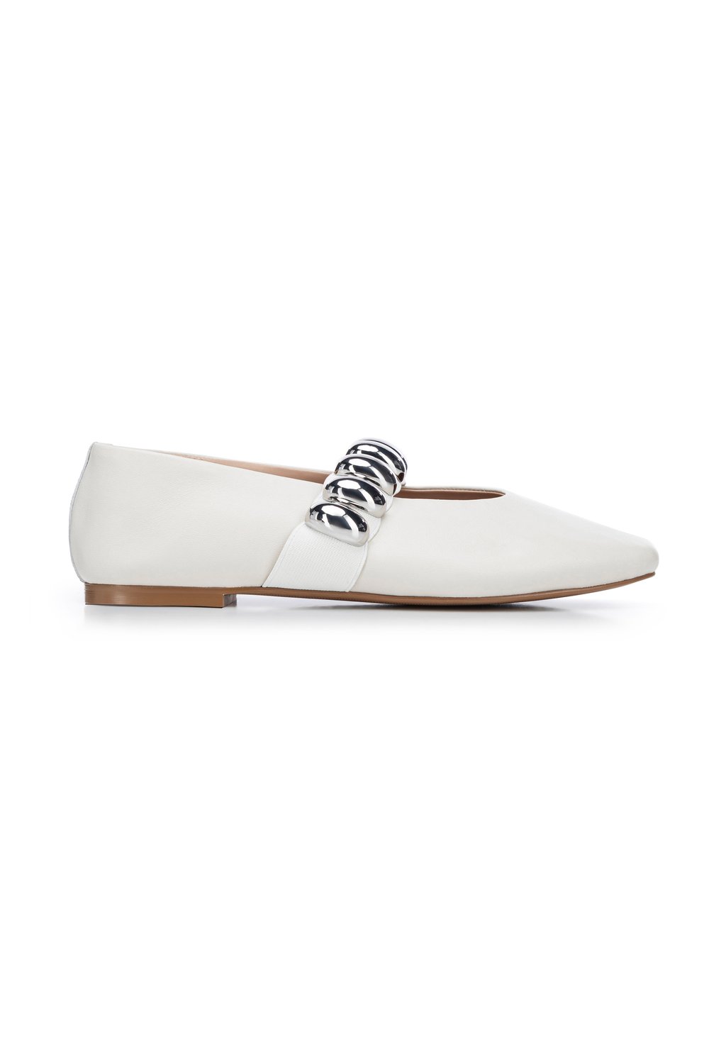 Балетки с ремешком на щиколотке FLATS WITH SHINY STRAP WITTCHEN, белый