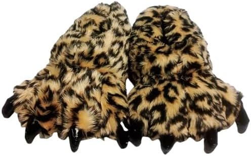 

Домашние тапочки JUTONGCHANG с лапками животных для мужчин и женщин, забавные и теплые, Leopard