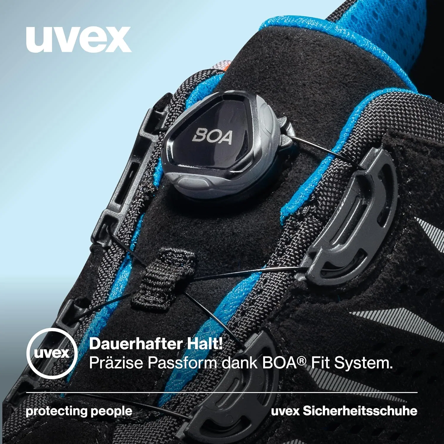 Рабочие ботинки Uvex 2 Trend Low с системой фиксации BOA, защитная обувь S1 P SRC, мужская рабочая обувь, черно-синяя, размер 45 — фото 4