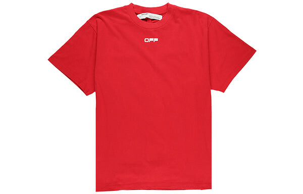 Футболка OFF-WHITE SS20 Airport Tape Print For Men Red, красный — фото 2