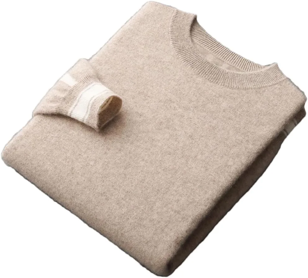 

Мужской кашемировый пуловер O-Collar, текстурированный вязаный свитер