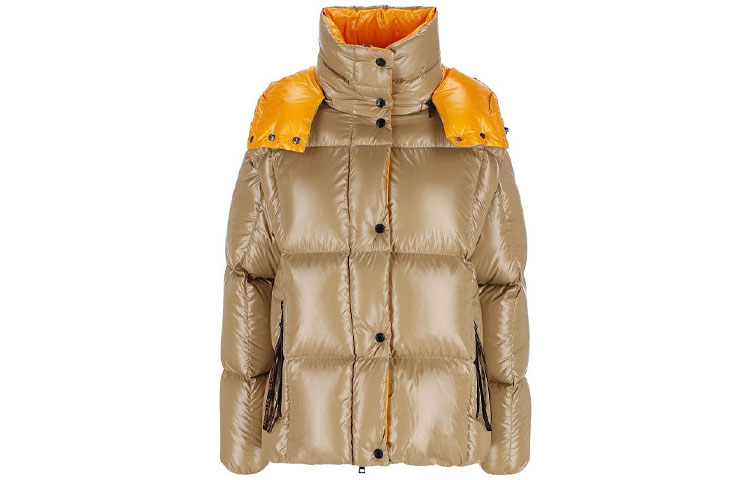Moncler Пуховик зимний женский молочно-бежевый, Milk Tea — фото 3