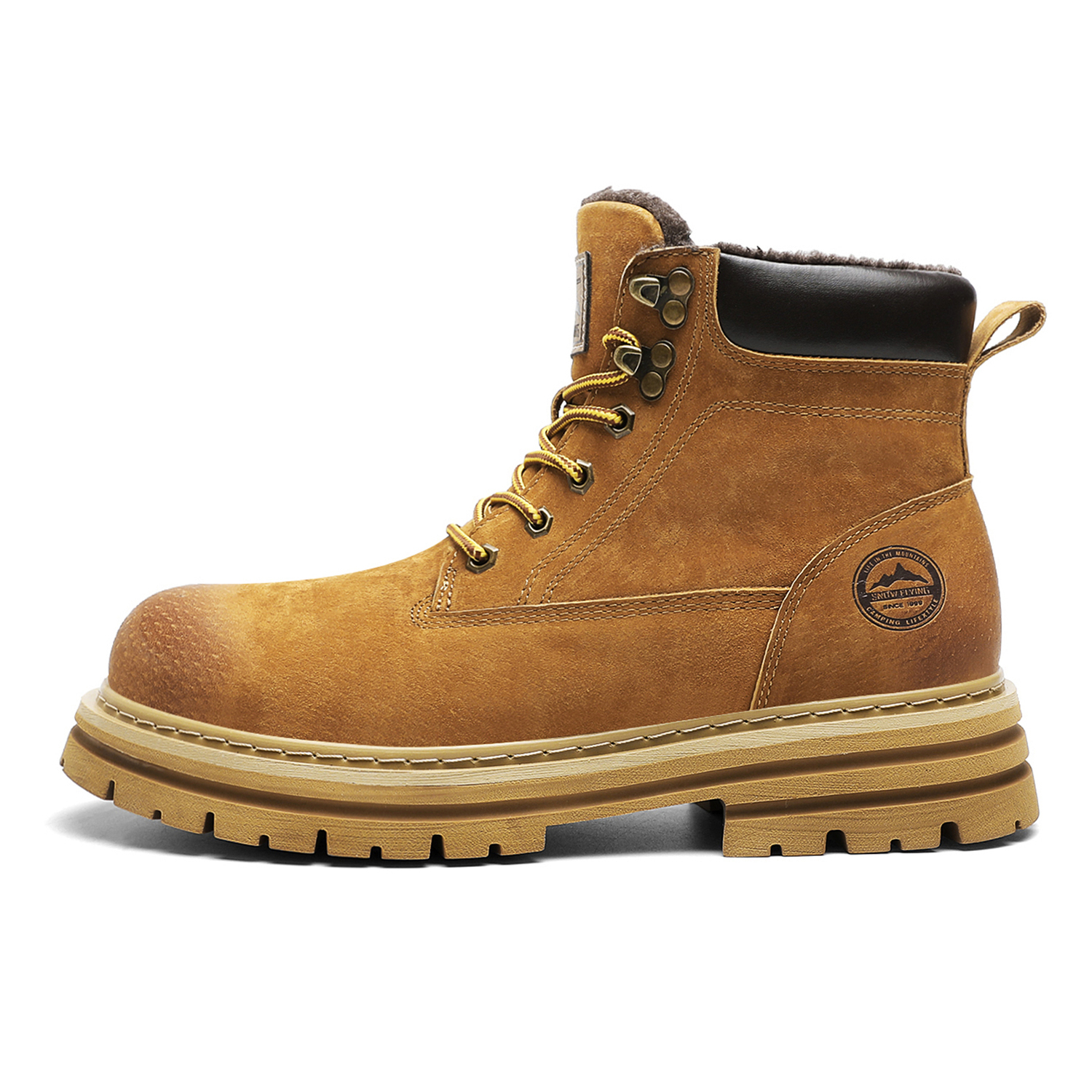 

Коллекция зимних тактических ботинок короткие ботинки мартенсы Unisex SNOW FLYING, светло-коричневый коричневый, Fleece-Lined[Suggestion: Size Small One Size Smaller]