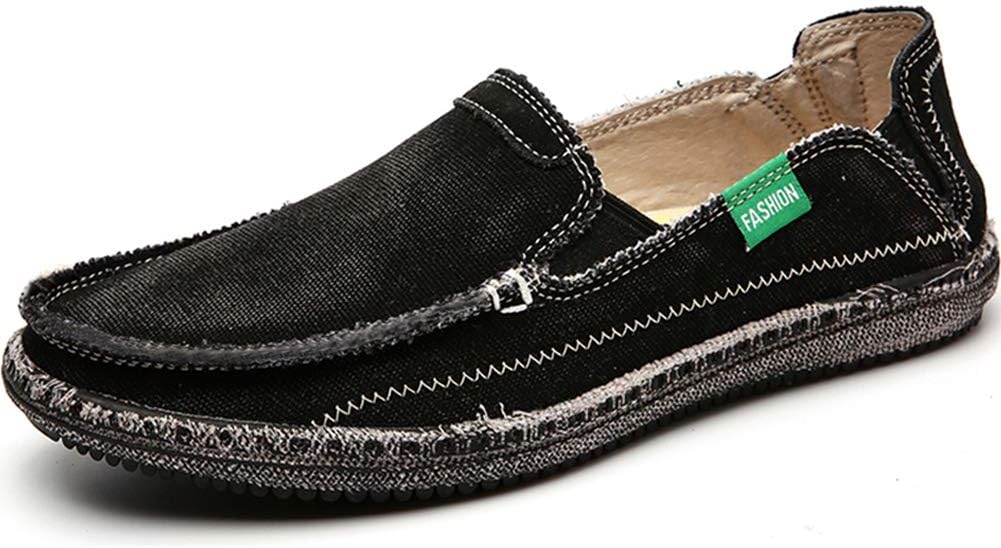

Мужские повседневные тканевые туфли CASMAG, слипоны из холста, удобные винтажные лоферы на плоской подошве, черный
