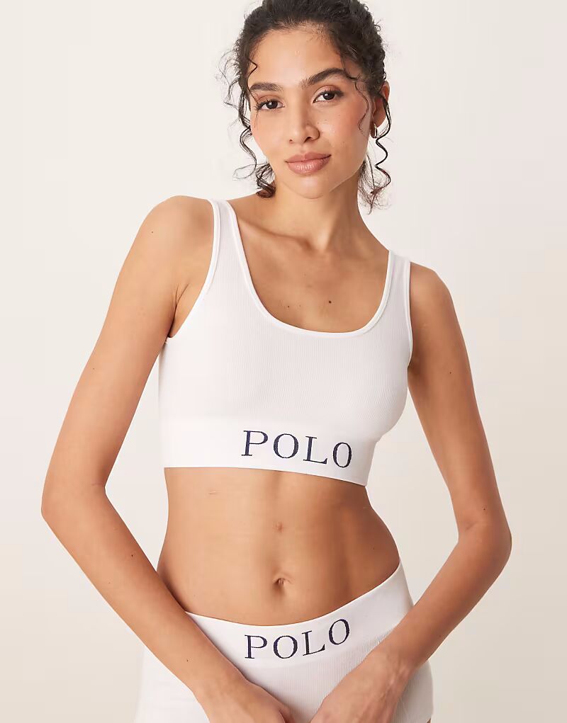 Бесшовный топ без косточек без косточек в белом цвете Polo Ralph Lauren — фото 2