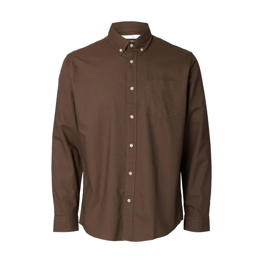 

Рубашка Selected Regrick Oxford Flex, коричневый