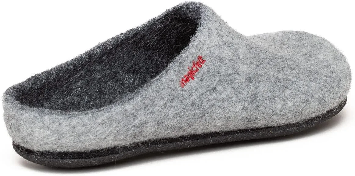Тапочки MagicFelt AN 709 из чистой натуральной шерсти для мужчин и женщин - нескользящие и анатомической формы, светло-серый — фото 4