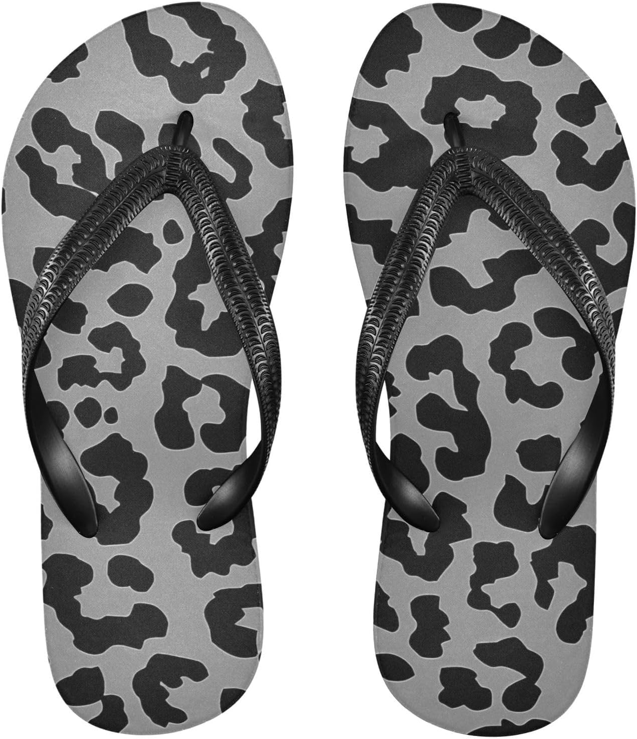 

Женские и мужские сандалии SPRIPORT Leopard Slim с тонкой подошвой, удобные повседневные вьетнамки с амортизирующей стелькой и нескользящей резиновой подошвой, для прогулок, пляжа и лета, серый