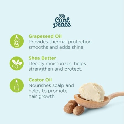Питательное масло для волос и кожи головы Curl Peace с маслом виноградных косточек, маслом ши и касторовым маслом, 4 унции Just For Me — фото 3
