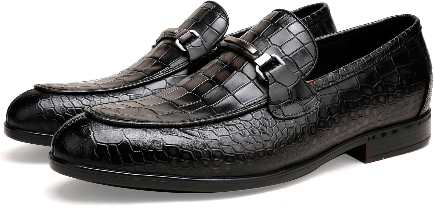 

Мужские кожаные туфли, классические лоферы с пряжкой, повседневные туфли для вечеринок, лоферы с молоточковым носком, без шнурков, деловые туфли для мужчин на свадьбы Generic, серый