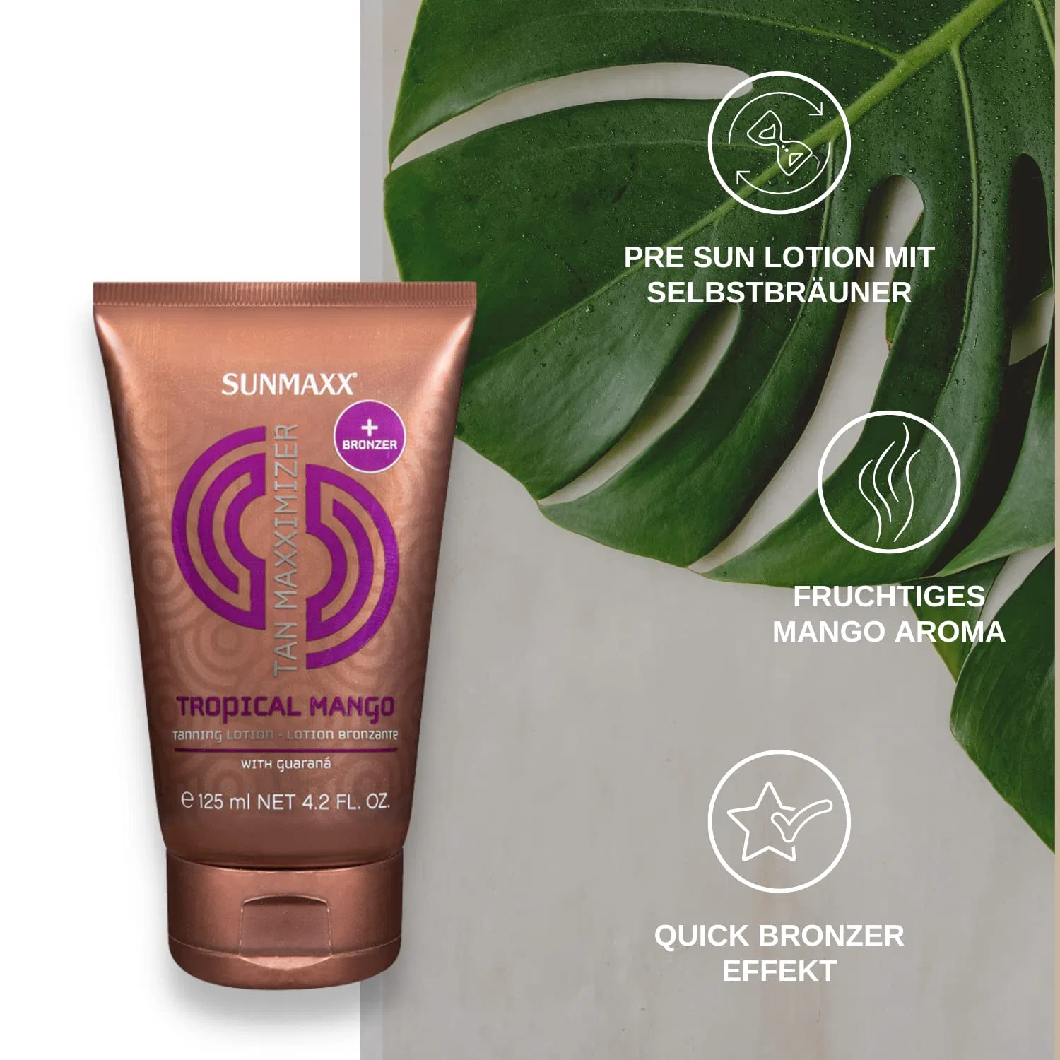Лосьон для загара «TAN MAXXIMIZER Tropical Mango» с бронзатором от SUNMAXX, 125 мл Sunmaxx — фото 3