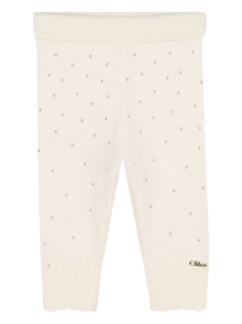 

Леггинсы с фестонами Chloé Kids, нейтральный